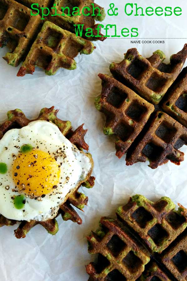 Multigrain Spinach and Cheese Waffles